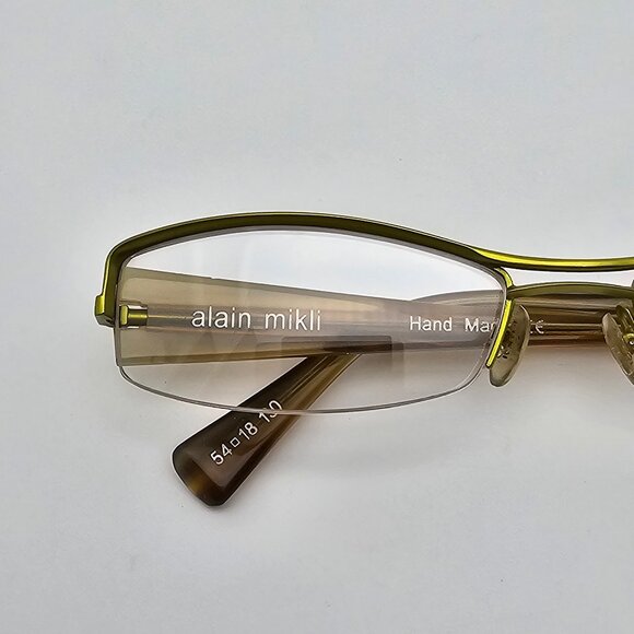 Alain Mikli A0656 17 Lime Green Semi Rimless Eyeglasses Frame w Flexhinge France - Picture 14 of 14